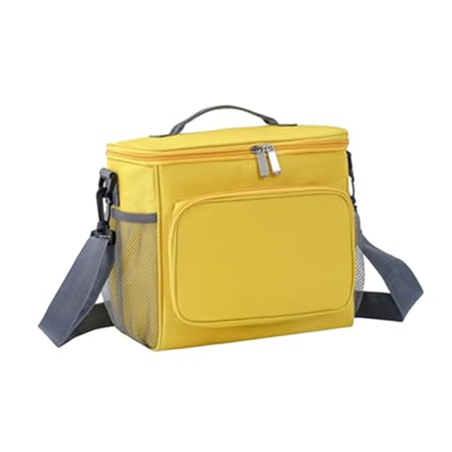 Fenteer Isolierte Kühltasche, tragbare Lunchbox-Tasche für Strand, Wandern, Ausflug, Picknick, Büro, Gelb von Fenteer