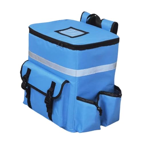 Fenteer Isolierter Lebensmittel-Rucksack mit Griff, tragbarer, glatter Reißverschluss, leichte Thermotasche für Lebensmittel am Strand, Blau von Fenteer