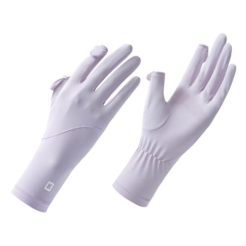 Fenteer Sonnenschutzhandschuhe für Damen, Sonnenblock-Handschuhe, Touchscreen, atmungsaktive Sommer-Sonnenhandschuhe für Golf, Outdoor-Aktivitäten, Reiten, violett von Fenteer