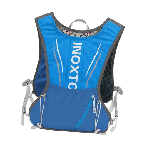 Fenteer Trinkrucksack Trinkweste Verstellbarer Tagesrucksack Outdoor-Sporttasche Leichter Rucksack Laufweste für Klettertraining, Blau von Fenteer