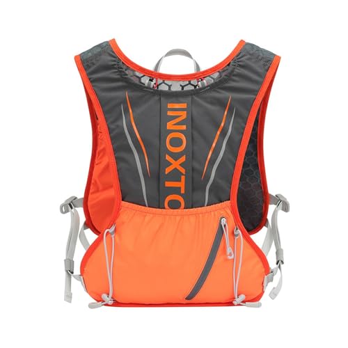 Fenteer Trinkrucksack Trinkweste Verstellbarer Tagesrucksack Outdoor-Sporttasche Leichter Rucksack Laufweste für Klettertraining, Orange von Fenteer