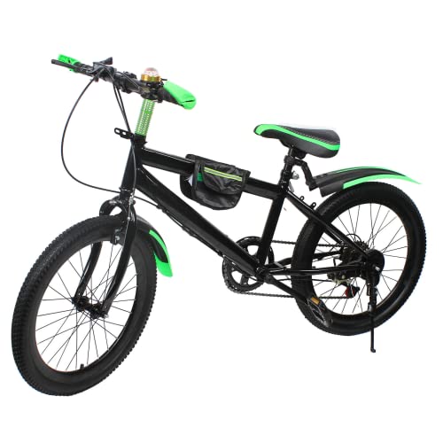 Fermoirper Mountainbike 20 Zoll Kinderfahrrad Fahrrad mit Kotflügeln 6 Gang - Mountainbike Federrad aus Kohlenstoffstahl für 125 cm bis 155 cm Jungen Mädchen (Grün) von Fermoirper