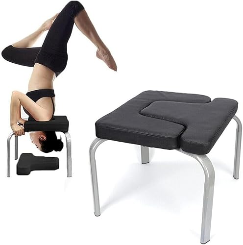 Fermoirper Yoga Hocker Kopfstand,Yoga Kopfstandhocker Kopfstand Yogastuhl Fitness Bench Zuhause Stuhl Gym Fitness, Schwarz von Fermoirper