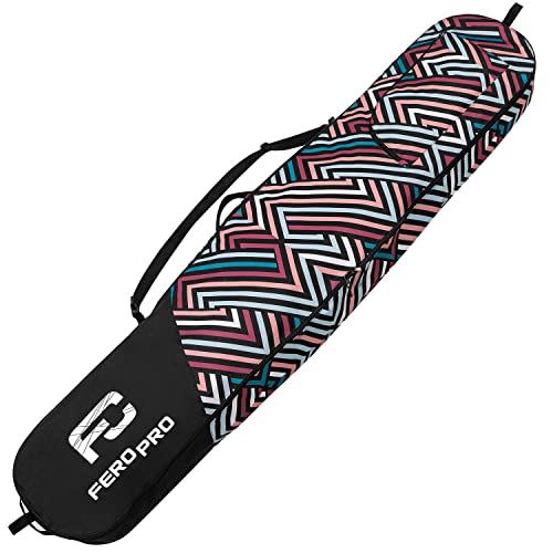Ferocity Premium Snowboardtasche Board Bag Snowboardbag Abdeckung 170 cm aus Wasserdichtem Polyester mit Tragegurt und Schultergurt Pastel Zig Zag [051] von Ferocity
