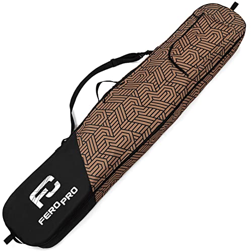 Ferocity Premium Snowboardtasche Board Bag Snowboardbag Abdeckung 170 cm aus Wasserdichtem Polyester mit Tragegurt und Schultergurt Schwarz Braun Geometric [051] von Ferocity