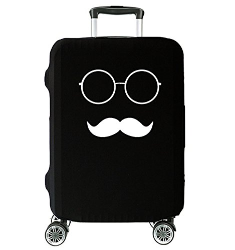 Hochelastische Reise-Koffer Abdeckung Schutzabdeckung Kofferschutzhülle Kofferbezug Kofferhülle Mittel 23"-26" Mustache [083] von Ferocity