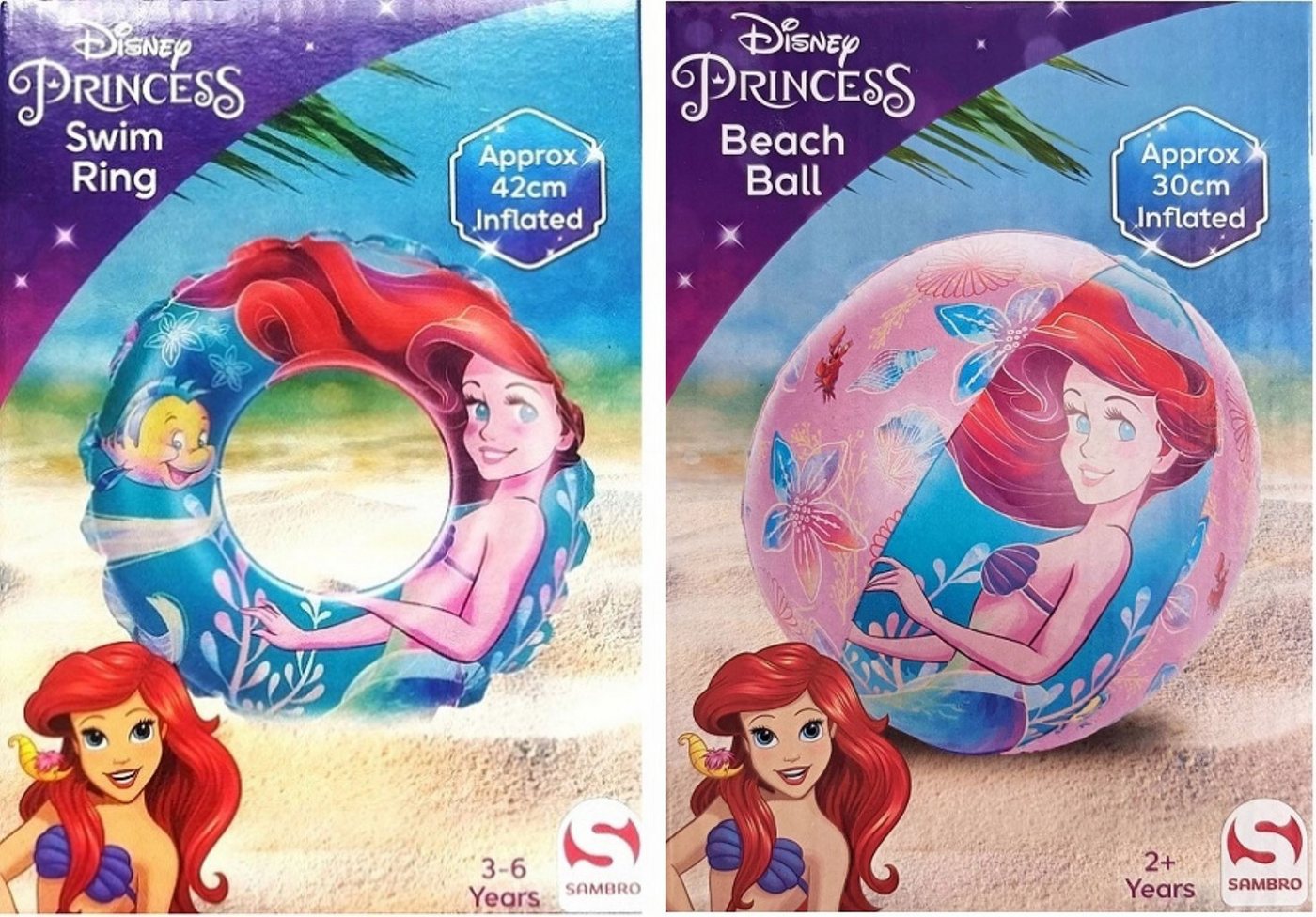 Festivalartikel Badeanzug Disney Princess Schwimmring 42 cm + Ball 30 cm - Ariel von Festivalartikel