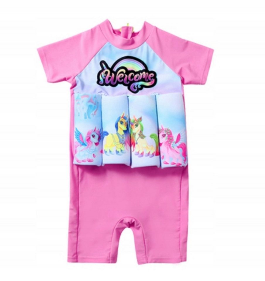 Festivalartikel Badeanzug Kinder UV Schutz Badeanzug mit Schwimmweste - 4-5 Jahre, Pony Design von Festivalartikel