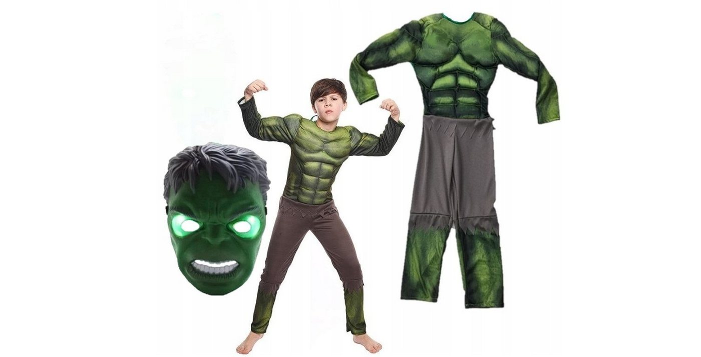 Festivalartikel Kostüm Fantastischer Hulk-Kostüm für Jungen mit LED-Maske, Ideal für Ball von Festivalartikel