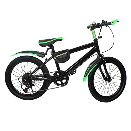 Fetcoi 20 Zoll Fahrrad Mountainbike Kinderfahrrad Citybike Doppelscheibenbremse Rennauto Bicycle für Outdoor-Sportarten Grün von Fetcoi