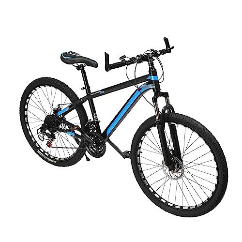 Fetcoi Fahrrad 26 Zoll Jungen Mädchen 26 Zoll Mountainbike Aluminiumlegierung MTB Fahrräder 21 Gang-Schaltung Blau Fahrrad Damen & Herren Bicycle, Vornefederung, Scheibenbremse | EU Stock von Fetcoi