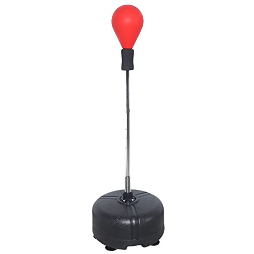 Punchingball Boxsack Standbox Trainer Boxbirne Standboxball Tumbler Speed Standboxsack Erwachsene Boxtraining Profi Höhenverstellbar 120-160 cm I Box Ständer Standboxtrainer (Rot) von Fetcoi