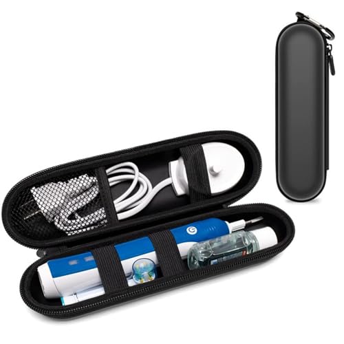 FiTspi Reise-Etui für elektrische Zahnbürste und Ladegerät für Oral-B Pro Portable Holder Cover schwarz, Schwarz , Reiseetui für elektrische Zahnbürste von FiTspi