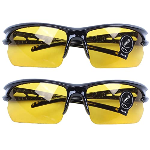 Ficher 2X Black Rahmen Gelb Nachtsichtblatt Im Freien Radfahren Sonnenbrille von Ficher