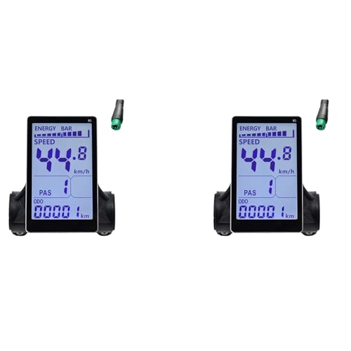 Ficher 2X M5 LCD-Anzeige für ElektrofahrräDer, 24 V, 36 V, 48 V, 60 V, E-Scooter, LCD-Panel-Bildschirm für Mountainbikes (5 PIN) von Ficher