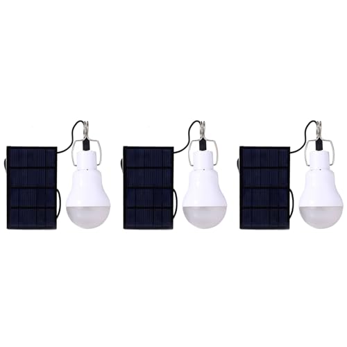 Ficher 3X Lampe 15W des Sonnenenergie Panel Netzteils LED Birne Tragbares Im Freien Kampelzelt von Ficher