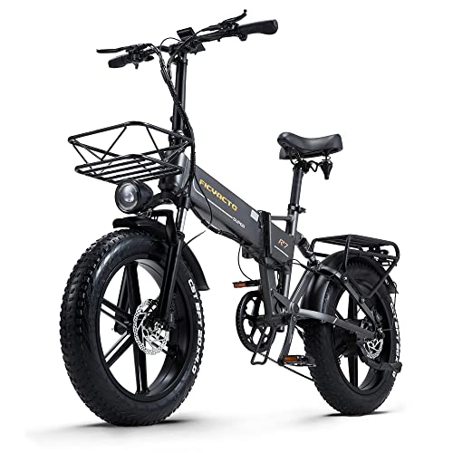 Ficyacto E-Bike, 20''Fetter Reifen Elektrofahrrad,48V/16AH Batterie und Shimano 8-Gang Ebike für Damen und Herren Pedelec von Ficyacto