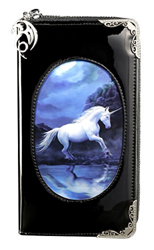 Fantasy Geldbörse mit Einhorn 3D Motiv | Moonlight Unicorn von Anne Stokes | Geldbeutel Portemonnaie Lack von Figuren Shop GmbH
