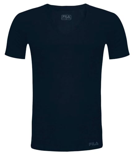 Fila Herren T-Shirt Mit V-Ausschnitt FU5001 Man V-Neck Undershirt 321 XL, 321 Navy, XL, FU5001 von FILA