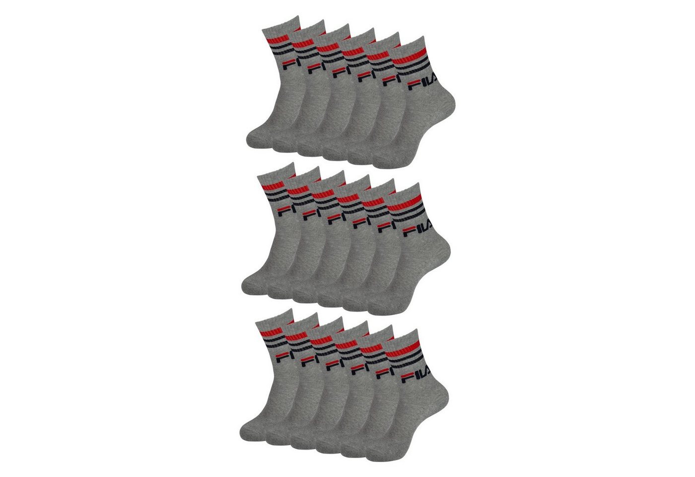 Fila Langsocken Crew Socks Calze (9-Paar) im sportlichen Retrolook mit Rippbündchen von Fila
