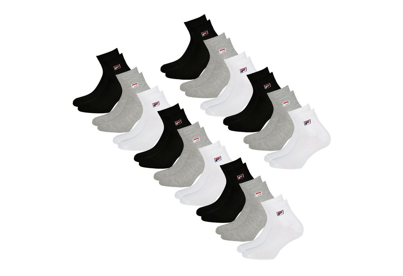Fila Sportsocken Quarter Socken (15-Paar) mit elastischem Piquebund von Fila