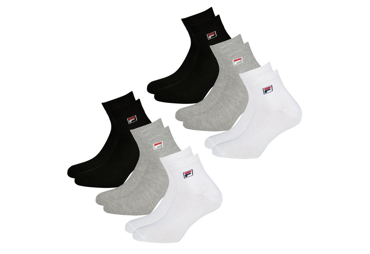 Fila Sportsocken Quarter Socken (6-Paar) mit elastischem Piquebund von Fila