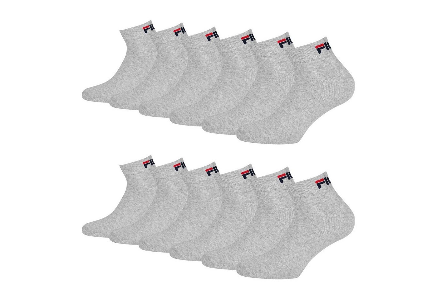 Fila Sportsocken Quarter Socken (6-Paar) mit weichem Rippbündchen von Fila