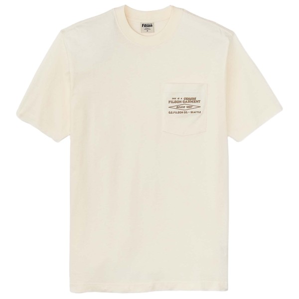 Filson - S/S Embroidered Pocket T-Shirt - T-Shirt Gr L beige/weiß von Filson