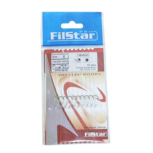 10 "Team FILSTAR F1101N TANAGO gebundene Angelhaken für Schleien und Weißfische (#8 / Vorfach Ø0,16mm) von Filstar