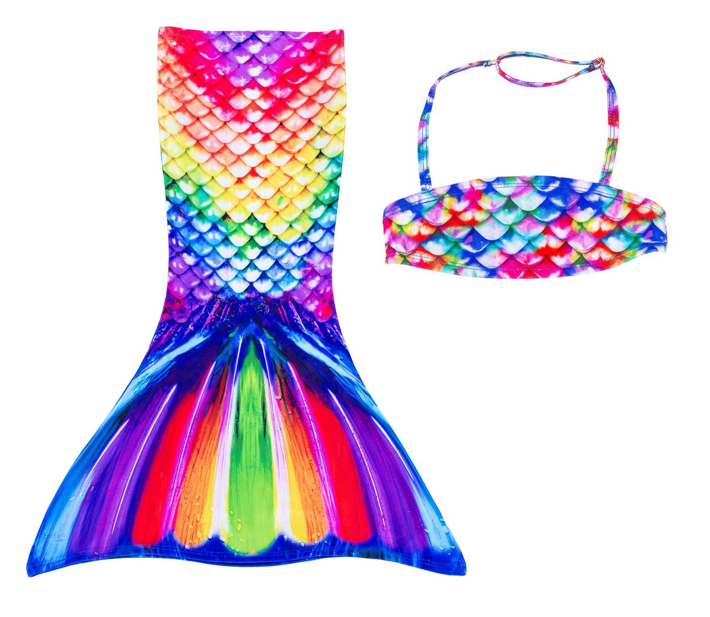 Fin Fun Balconette-Bikini Fin Fun Meerjungfrau Bikini Oberteil mit Rock Rainbow Reef für Kinder von Fin Fun