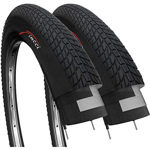 Fincci Paar Reifen 20 x 1.75 Zoll Mantel 47-406 für BMX Fahrradmantel MTB oder Kinder Fahrrad 20x1.75 Fahrradreifen (2er Pack) von Fincci