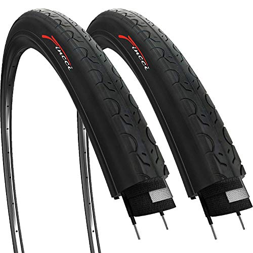 Fincci Paar Reifen 26 x 1.25 Slick Zoll 32-559 Fahrradreifen für Cityräder Rennräder Mountainbike MTB Hybrid Gravel mit 26x1.25 Fahrrad Mantel (2er Pack) von Fincci