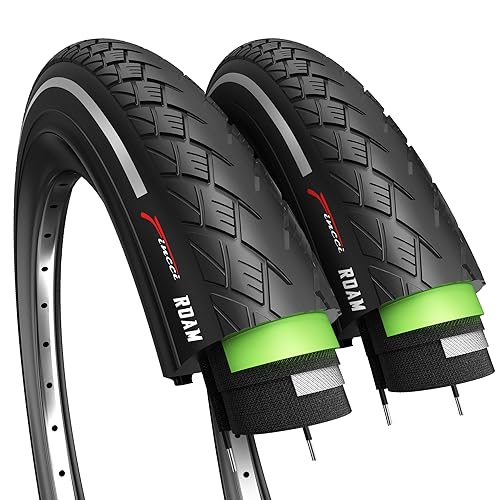 Fincci Paar 700 x 38c 40-622 Reflektierend Reifen mit 3 mm Pannenschutz für Elektrisches Straße Mountainbike MTB Hybrid Tourenrad Fahrrad (2er Pack) von Fincci