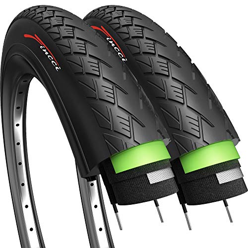 Fincci Paar 700 x 38c 40-622 Reifen mit 3 mm Pannenschutz für Elektrisches Straße Mountainbike MTB Hybrid Tourenrad Fahrrad (2er Pack) von Fincci