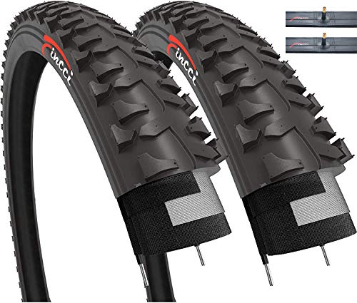 Fincci Reifen 20x1.75 Zoll 47 406 mit Schrader Schlauch für BMX MTB Mountainbike Fahrradmantel oder Kinder mit Fahrradreifen - 2 Stück von Fincci