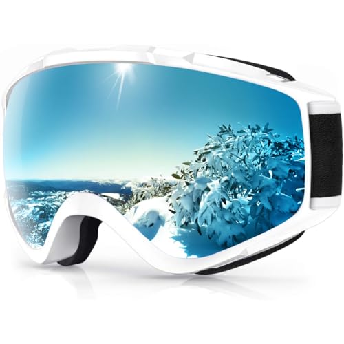 Findway Skibrille, Snowboard Brille für Brillenträger Herren Damen Erwachsene Jugendliche OTG UV-Schutz Kompatibler Helm Anti Fog Skibrillen Sphärisch Verspiegelt von Findway