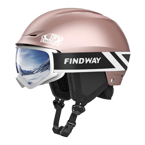 Findway Skihelm Set, Snowboardhelm mit Brille für Erwachsene [stoßfest] Sicherheit Strapazierfähige ABS-Schale und schützende EPS-Schaum-Innenschale, Schneesporthelm und Brille für Herren Damen Jugend von Findway