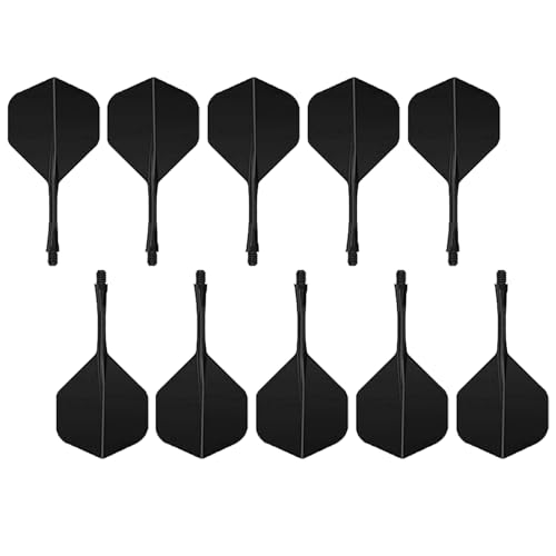 10 Stück Dart Schäfte und Flights aus einem Stück Schwarz Integrierter Dartschaft Für Darts Durable Anti-Fall (Schwarz) von Fine jade2