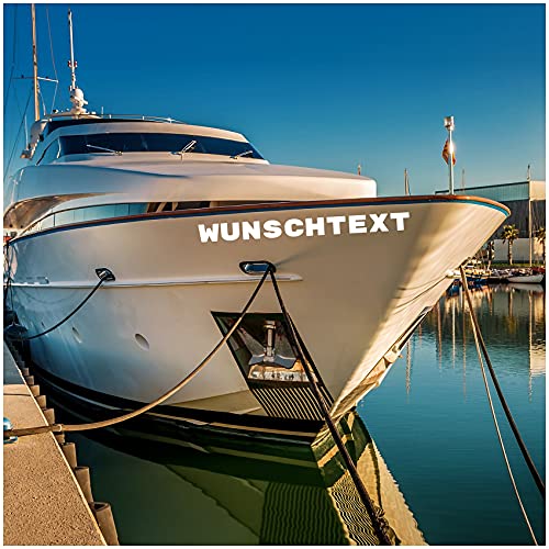 Wunschname als Bootsaufkleber Namensaufkleber für Boot Schiff Yacht Motorboot Ruderboot Sportboot Jetski Bootsnamen Folie selbstklebend Beschriftung von Finest Folia