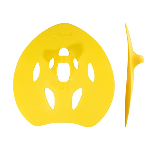Finis Manta Schwimm-Trainingshandpaddel für Wettkampfschwimmübungen, groß, gelb von Finis