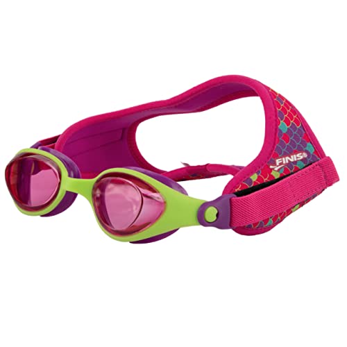 Finis DragonFly Schwimmbrille - Kinderschwimmbrille für 4-12 Jahre mit UV-Schutz, schwimmfähigem Neoprenband und langlebigen Gläsern - PVC- und Latex-frei - Schuppen - Waage von Finis