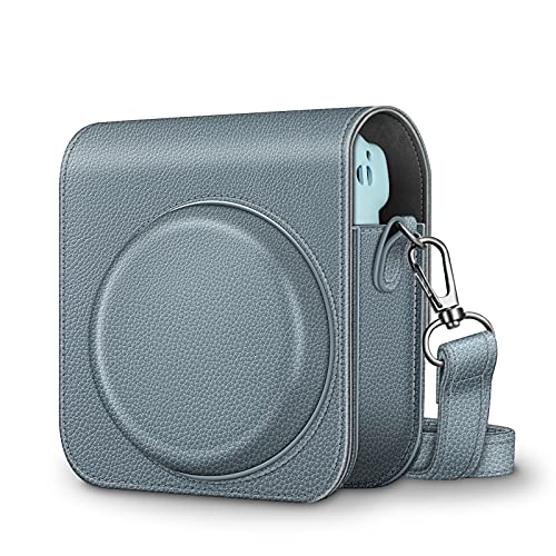 Fintie Tasche für Fujifilm Instax Mini 11 Sofortbildkamera - Premium Kunstleder Schutzhülle Reise Kameratasche Hülle Abdeckung mit abnehmbaren Riemen, Blaugrau von Fintie