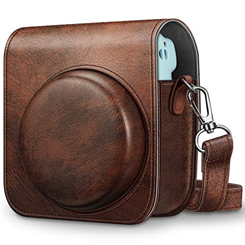 Fintie Tasche für Fujifilm Instax Mini 11 Sofortbildkamera - Premium Kunstleder Schutzhülle Reise Kameratasche Hülle Abdeckung mit abnehmbaren Riemen, Braun von Fintie