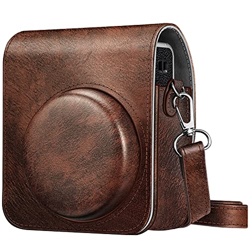 Fintie Tasche für Fujifilm Instax Mini 40 Sofortbildkamera, Premium Kunstleder Schutzhülle Reise Kameratasche Hülle Abdeckung mit abnehmbaren Riemen, Braun von Fintie