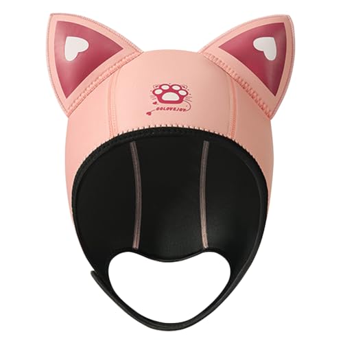 Fiorky 3 mm Cartoon-Schnorchelhaube, Neopren-Kopfschutz, Tauchhaube, sicher unter Wasser, for Wassersport im Freien (Pink) von Fiorky