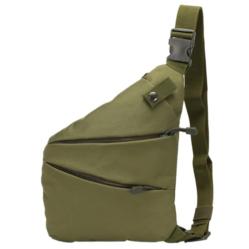 Fiorky Anti-Diebstahl-Reisetasche, multifunktionale Gürteltasche, große Kapazität, mehrere Taschen, Brusttasche, Verstellbarer Riemen, wasserdicht, zum Laufen, Wandern (Armeegrün) von Fiorky