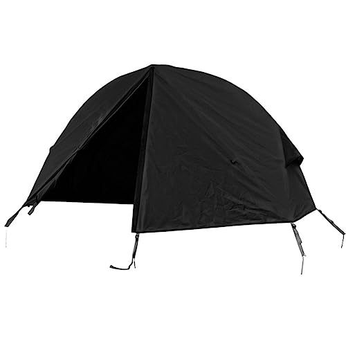 Fiorky Camping-Klappzelt, tragbar, for den Außenbereich, vom Boden aus, wasserdicht, UV-beständig, verwendet mit Bett, Wander- und Überlebensausrüstung (schwarz) von Fiorky