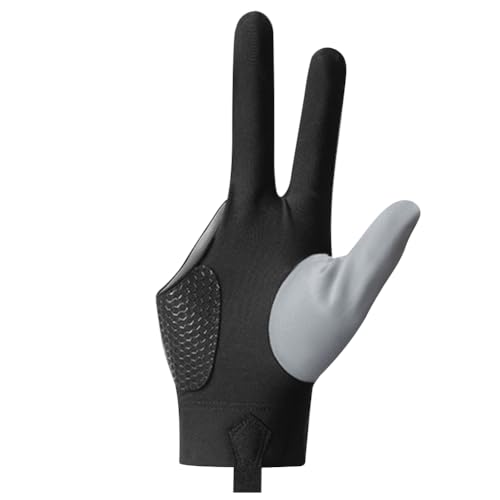 Fiorky 【DE】 Chinese Snooker Handschuhe, Polyester Material, Grau, 210mm/8.27in * 95mm/3.74in, Rechtshänder oder Linkshänder-Modell wählbar von Fiorky