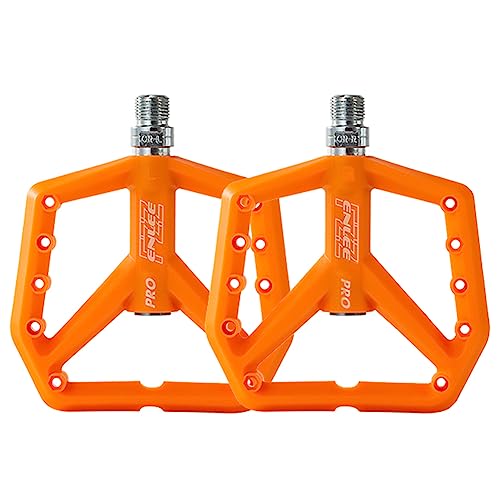 Fiorky Fahrradpedale, verbreiterte Nylon-Fahrradpedale, Trittbrett, abgedichtetes Lager, rutschfest, Ultraleicht, Fahrradteile, Zubehör (Orange) von Fiorky