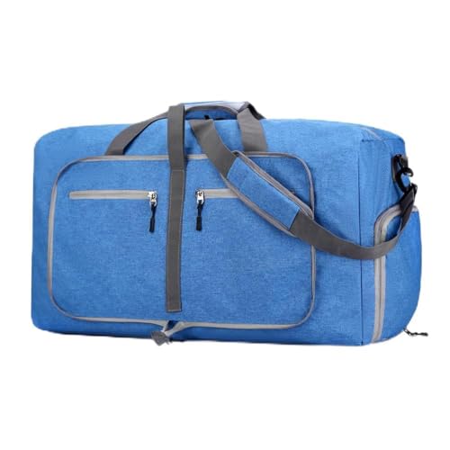 Fiorky Faltbare Reisetasche mit Schuhfach und verstellbarem Riemen, große Reisetasche, Wochenendtasche for Damen und Herren (blau) von Fiorky